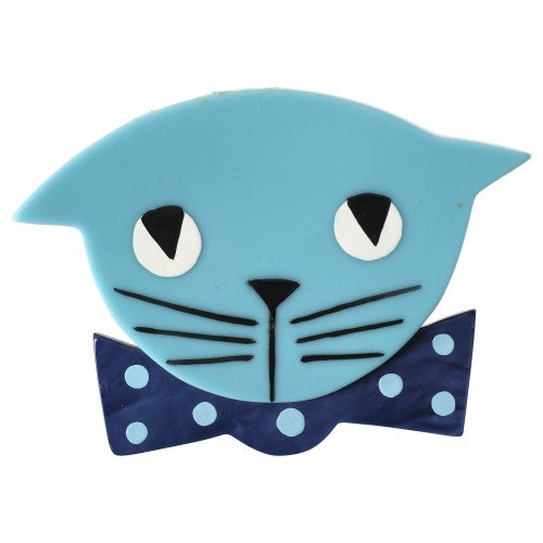 Azur and Navy bow tie with polka dot