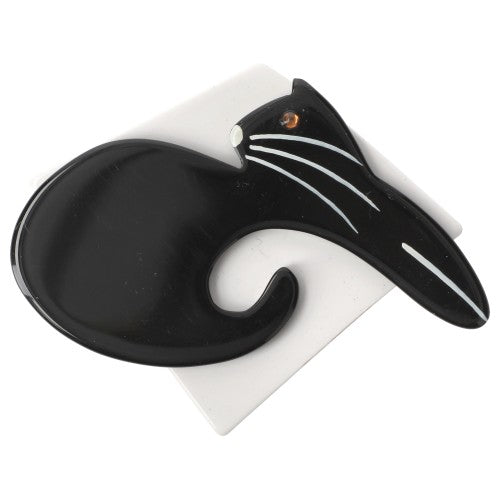 Black and White  Cushion Cat Brooch