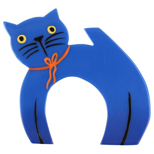 Blue Cat String Brooch