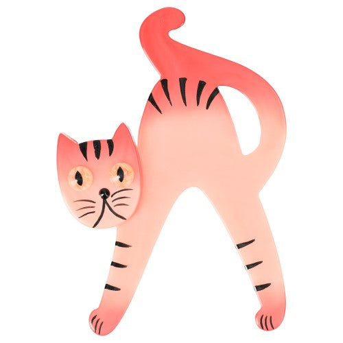 Light Pink Happy Cat Brooch 