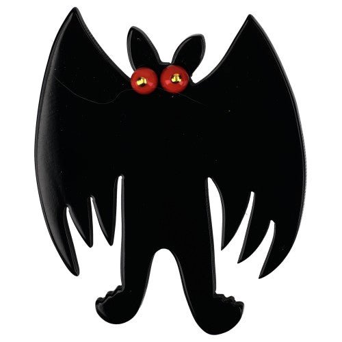 Black Chauve - Souris Brooch - Galalith – Vintage Jewelry - handcrafted by Pavone by Pavone
