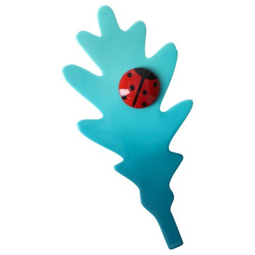 Light Turquoise Blue Oak Leaf Brooch - Galalith – Vintage Jewelry - handcrafted by Pavone by Pavone