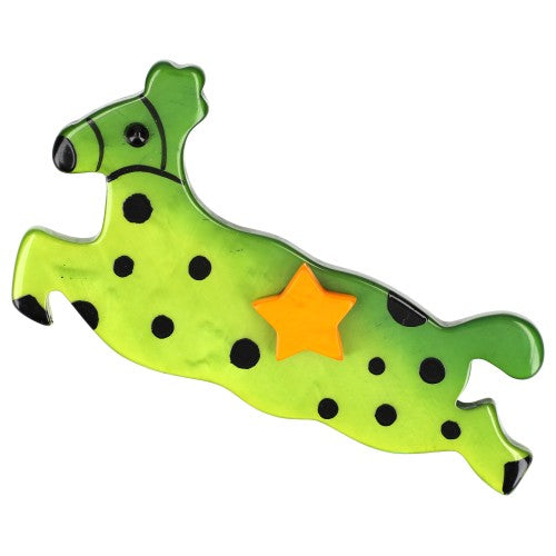 Anis Green Magic Horse Brooch 