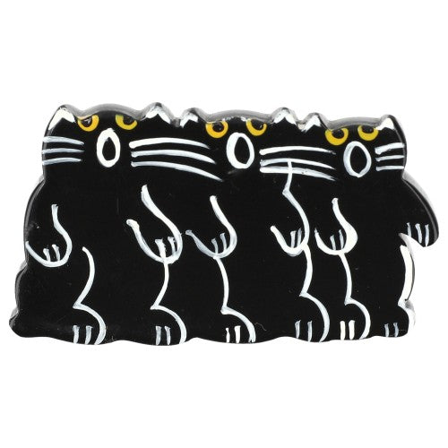 Black and White Choir of Kitties Brooch (small size) Right