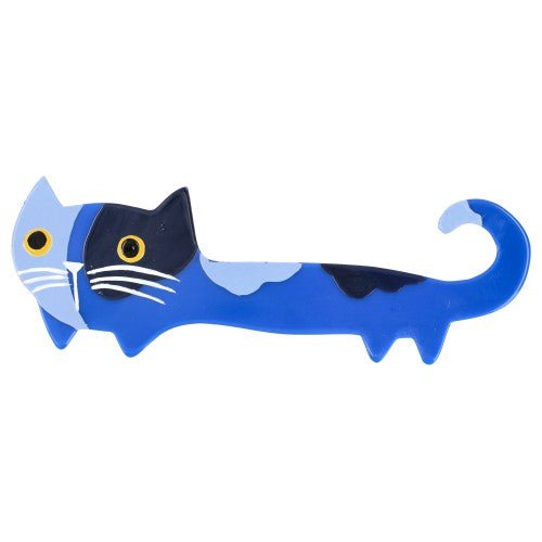 Cobalt Blue, Azur and Navy Blue Yukiko Cat Brooch - Galalith – Vintage Jewelry - handcrafted by Pavone by Pavone