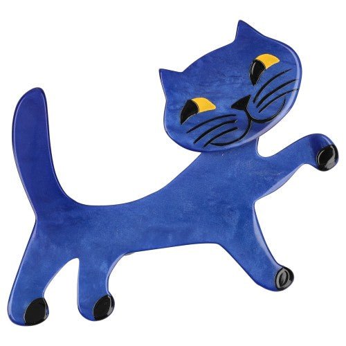 Cobalt Blue Blue Titi Cat Brooch - Galalith – Vintage Jewelry - handcrafted by Pavone by Pavone