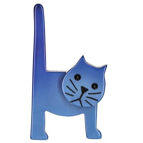 Cobalt Blue Chair Cat Brooch - Galalith – Vintage Jewelry - handcrafted by Pavone by Pavone