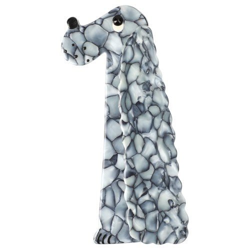 Marbled Grey Cocker Dog Brooch - Galalith – Vintage Jewelry - handcrafted by Pavone by Pavone