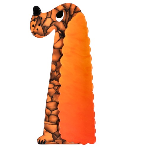 Marbled Orange Cocker Dog Brooch with a Mango Orange Ear