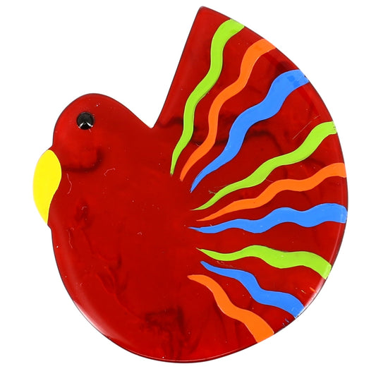 Crimson Red Dove Brooch - Galalith – Vintage Jewelry - handcrafted by Pavone by Pavone