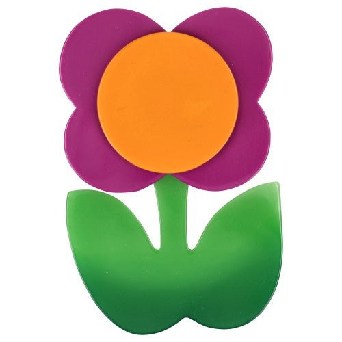 Cyclamen Pink and Sun Yellow Flower Brooch - Galalith – Vintage Jewelry - handcrafted by Pavone by Pavone