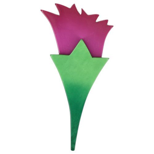 Cyclamen Pink Tulip Flower Brooch - Galalith – Vintage Jewelry - handcrafted by Pavone by Pavone