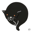 Black Double Moon Cat Brooch