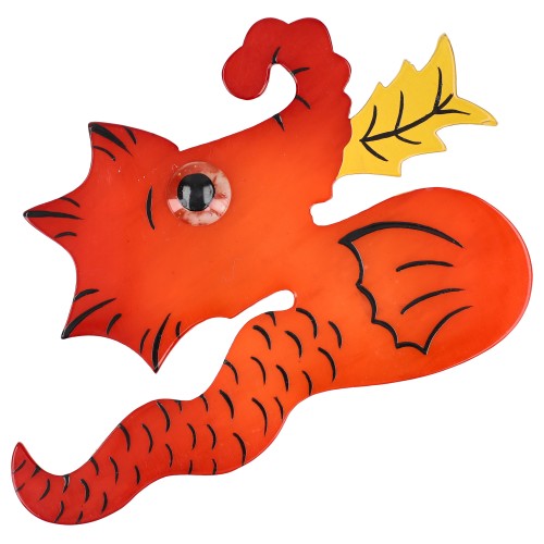 Orange Dragon Brooch
