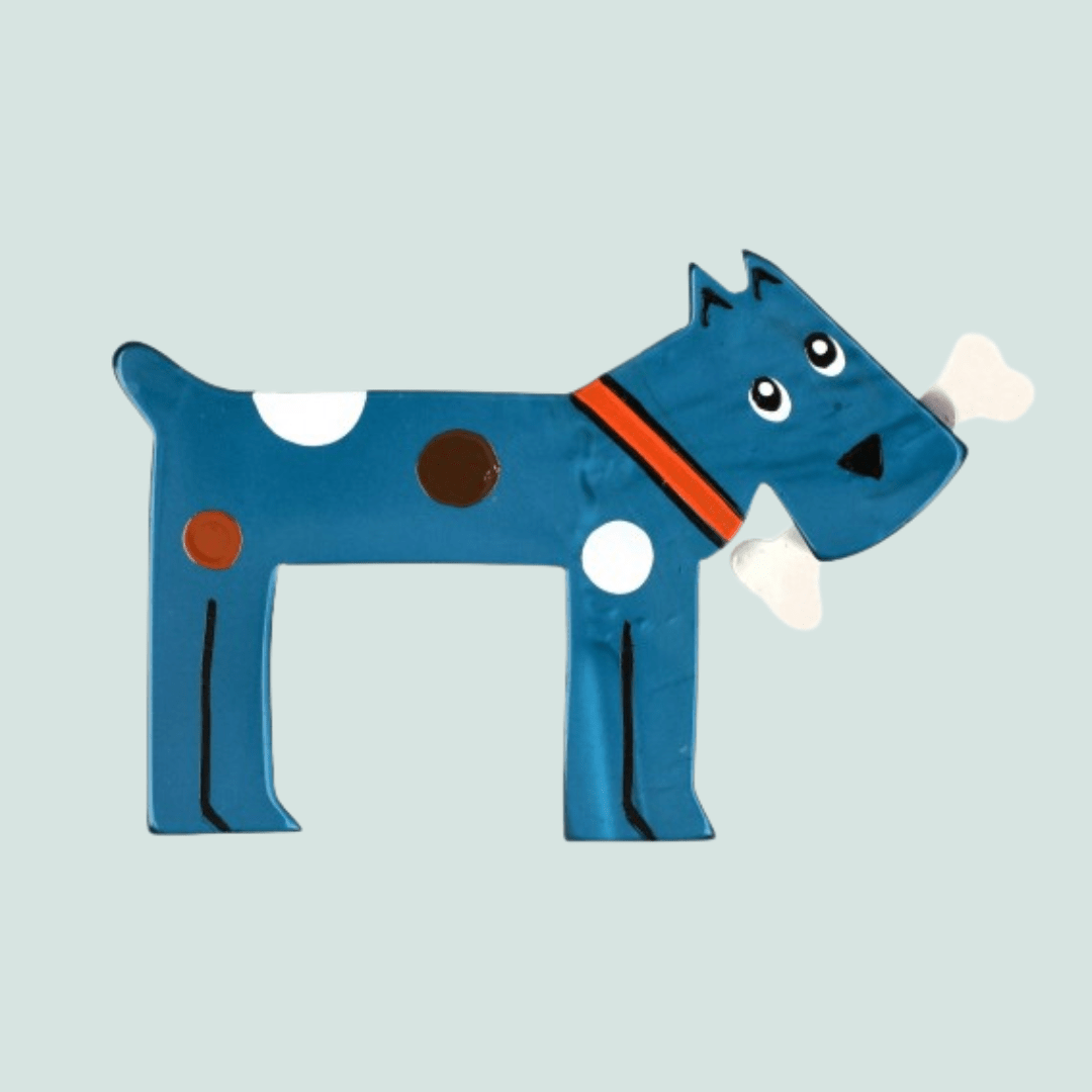 Duck Blue Milou Dog Brooch - Galalith – Vintage Jewelry - handcrafted by Pavone by Pavone
