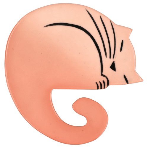 Eggshell Pink Laskar Cat Brooch - Galalith – Vintage Jewelry - handcrafted by Pavone by Pavone