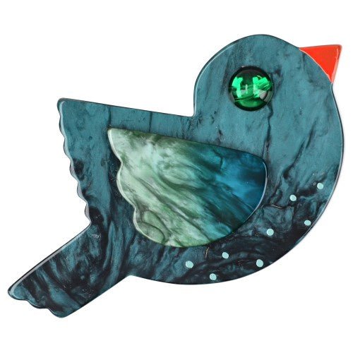 Emerald Green Paloma Brooch (Middle Size) - Galalith – Vintage Jewelry - handcrafted by Pavone by Pavone