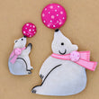 White and Pink Family Bear Brooch