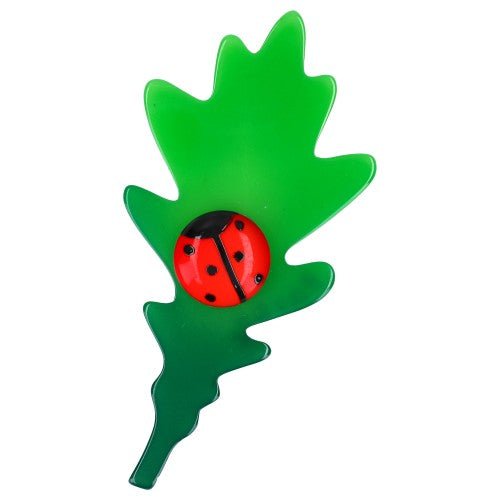 Mint Green Oak Leaf Brooch (small size) - Galalith – Vintage Jewelry - handcrafted by Pavone by Pavone