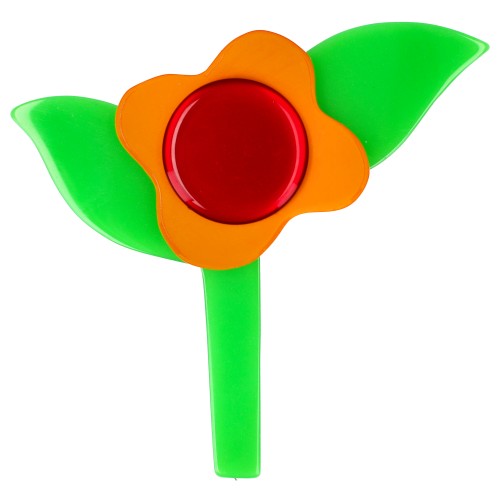 Orange, Red and Mint Green Flower Brooch
