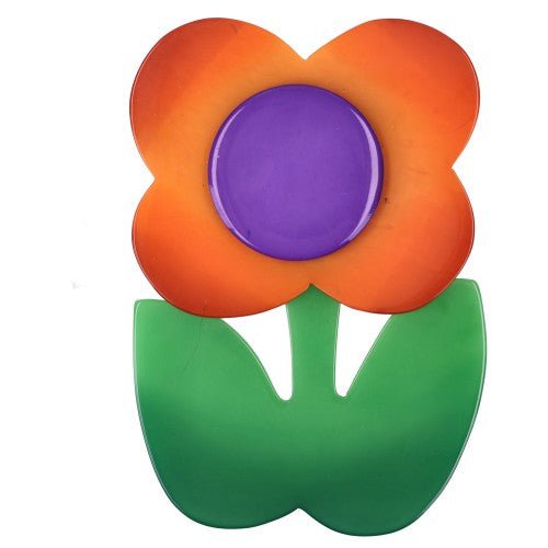 Orange and Purple Anemone Flower Brooch - Galalith – Vintage Jewelry - handcrafted by Pavone by Pavone