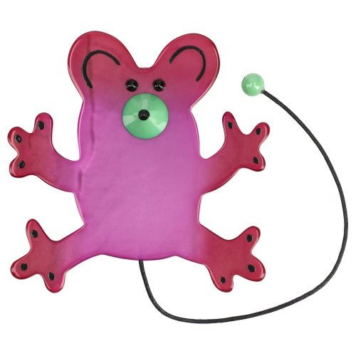 Fuchsia Ratatino Mouse Brooch with Green Nose - Galalith – Vintage Jewelry - handcrafted by Pavone by Pavone