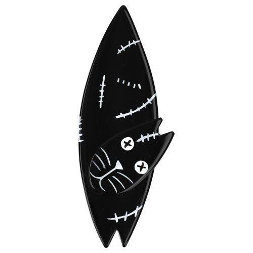 Black Halloween Sputnik Cat Brooch 