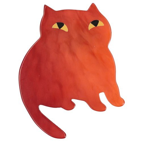 Ginger Dreamy Cat Brooch - Galalith – Vintage Jewelry - handcrafted by Pavone by Pavone
