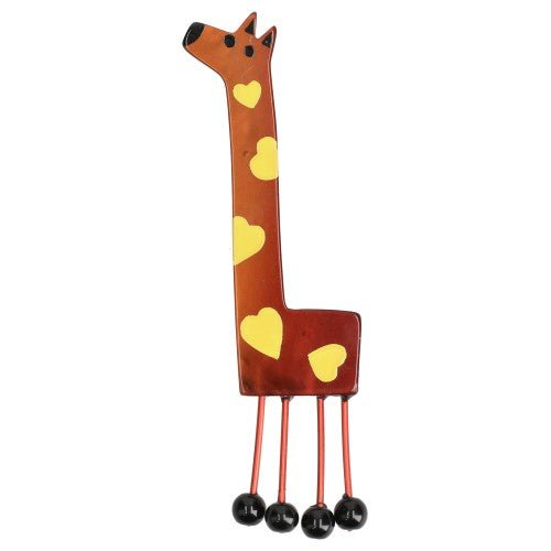 Ginger Olympe Giraffe Brooch with Yellow Hearts - Galalith – Vintage Jewelry - handcrafted by Pavone by Pavone