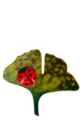 Lichen Green Ginko Leaf Brooch