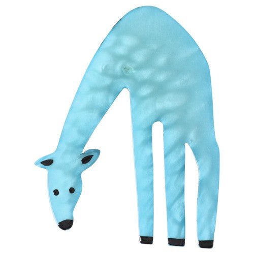Horizon Blue Giraffe Brooch Crocodile skin pattern material - Galalith – Vintage Jewelry - handcrafted by Pavone by Pavone