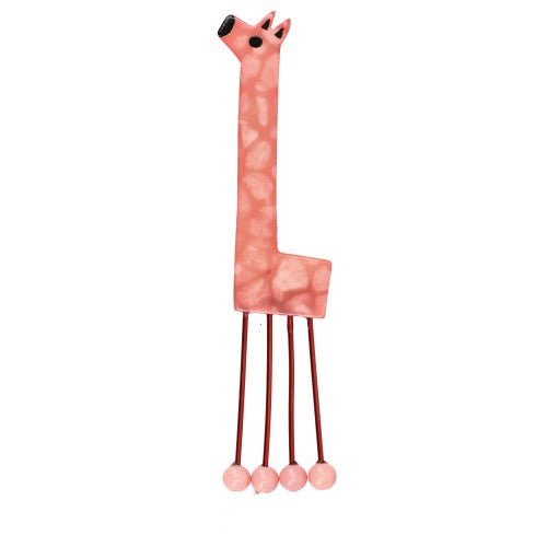 Crimson Pink Olympe Giraffe Brooch Crocodile skin pattern material (Copy) - Galalith – Vintage Jewelry - handcrafted by Pavone by Pavone