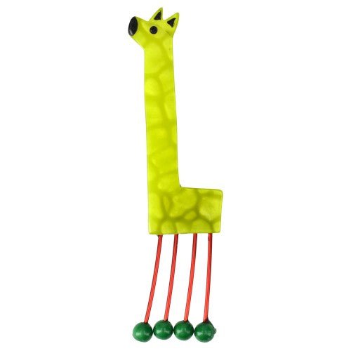Fluo Anise Green Olympe Giraffe Brooch Crocodile skin pattern material - Galalith – Vintage Jewelry - handcrafted by Pavone by Pavone