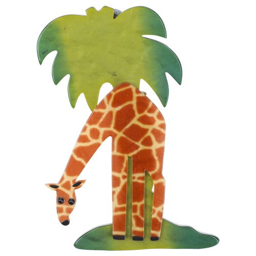Giraffe colour  Giraffe with Palm Brooch