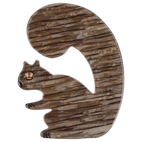 Gold Caramel Squirrel Brooch (large size) - Galalith – Vintage Jewelry - handcrafted by Pavone by Pavone