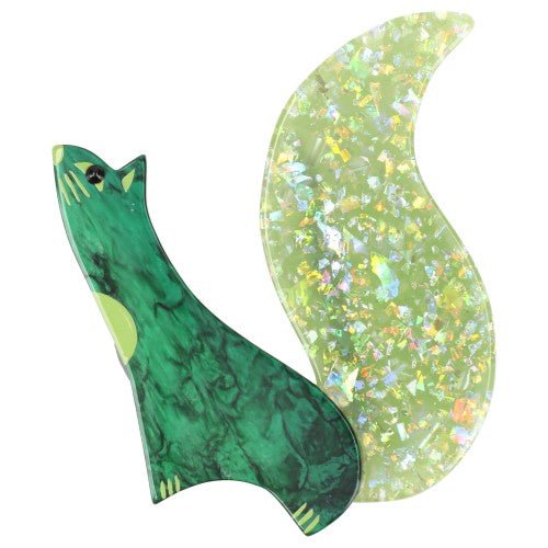 Green And Brillant green Cassegrain Squirrel Brooch (GM) - Galalith – Vintage Jewelry - handcrafted by Pavone by Pavone