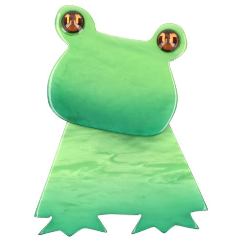 Green Rana Frog Brooch