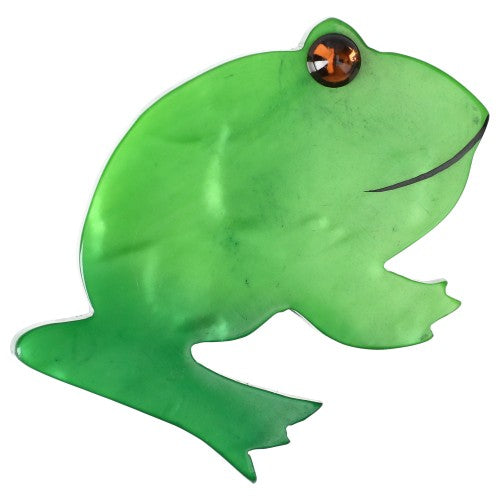 Anise Green Round Frog Brooch