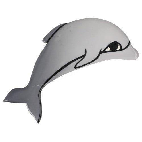 Grey Dolphin Brooch - Galalith – Vintage Jewelry - handcrafted by Pavone by Pavone