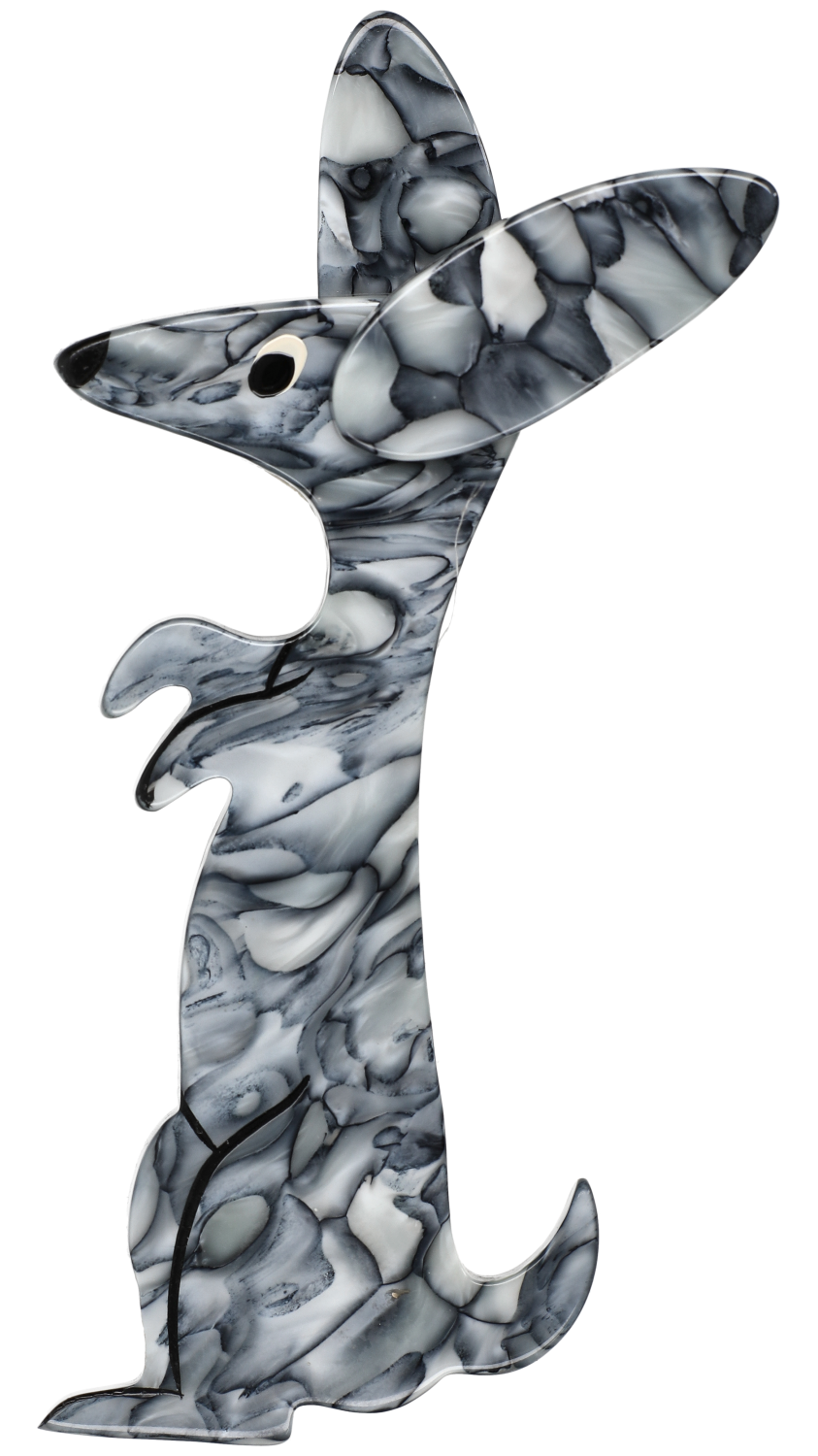 Marble Grey Boogie Bunny Rabbit Brooch