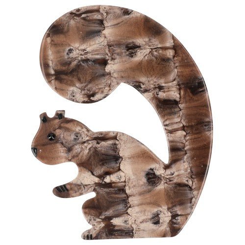 Hazelnut Brown Squirrel Brooch (large size) - Galalith – Vintage Jewelry - handcrafted by Pavone by Pavone