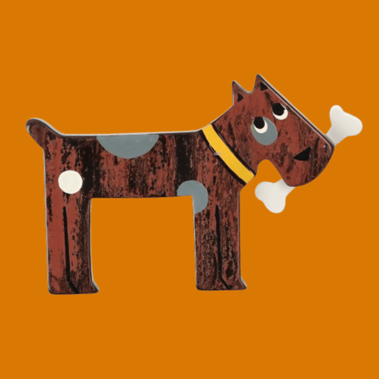 Heather Red Milou Dog Brooch - Galalith – Vintage Jewelry - handcrafted by Pavone by Pavone