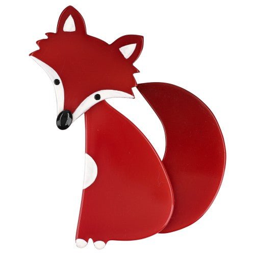 Hermès Red Ladyfox Fox Brooch - Galalith – Vintage Jewelry - handcrafted by Pavone by Pavone