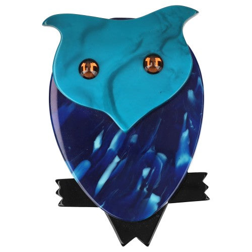 Turquoise and Blue Owl Brooch