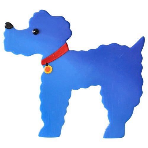 Indigo Blue Kaoba Poodle Dog Brooch - Galalith – Vintage Jewelry - handcrafted by Pavone by Pavone