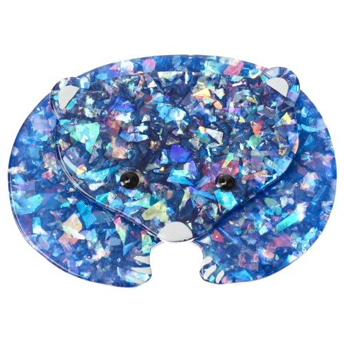 Iridescent Blue Polar Bear Brooch - Galalith – Vintage Jewelry - handcrafted by Pavone by Pavone