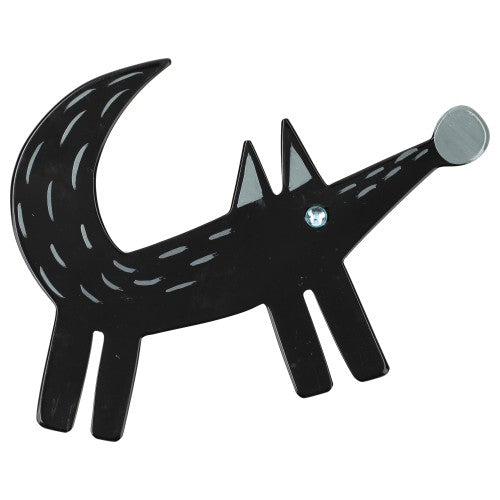 Black and Grey Isengrin Wolf Brooch