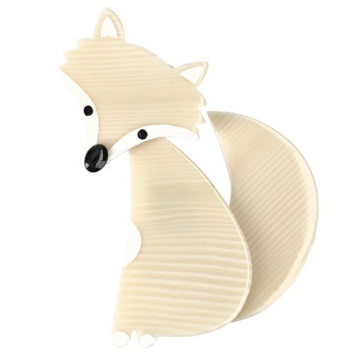 Ivoirine White Ladyfox Fox Brooch - Galalith – Vintage Jewelry - handcrafted by Pavone by Pavone