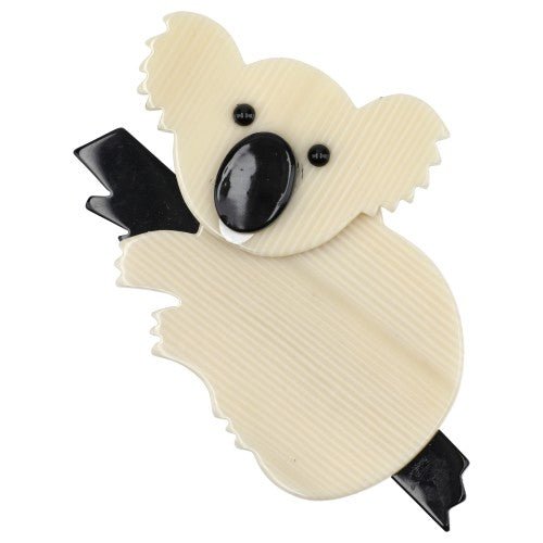 Ivory and Black Koala Brooch - Galalith – Vintage Jewelry - handcrafted by Pavone by Pavone