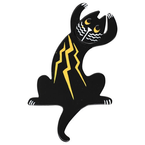 Black Halloween Jazzy Cat Brooch